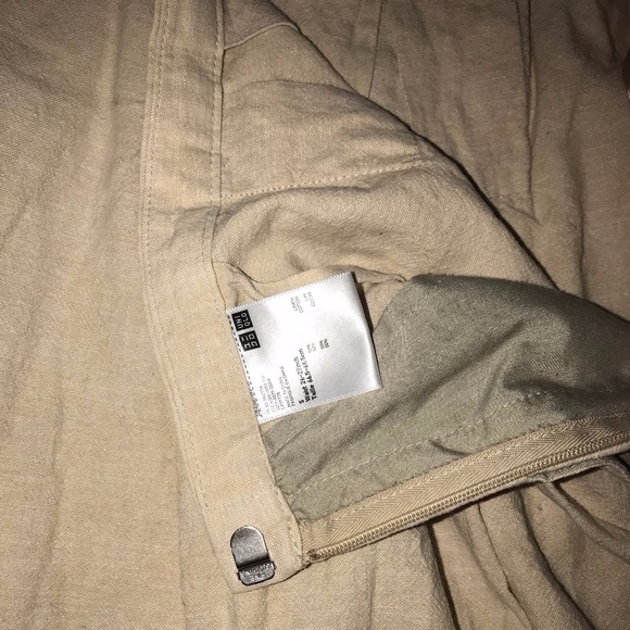 Uniqlo Linen ecru (cream-coloured) high-waisted skirt size S - Picture 10 of 12